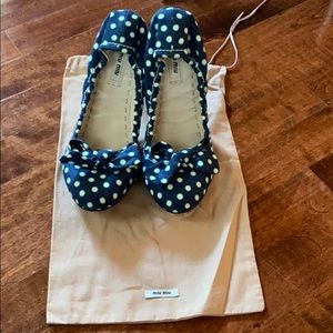 EUC Miu Miu polka dot ballet flats - SIZE 9